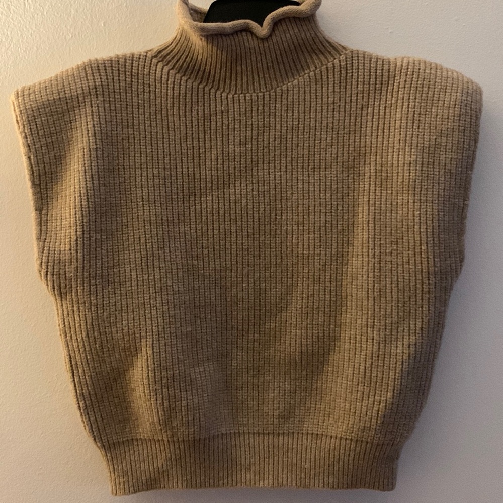 Cider Tan Turtleneck Sweater Vest - PRELOVED
